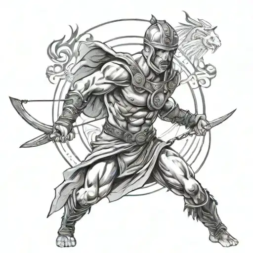 man in the arena  tattoo design idea
