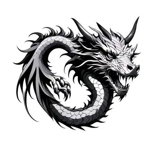 Taurus and Dragon tattoo design idea
