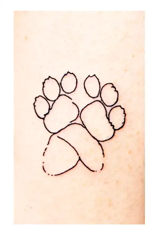 Labrador dog and Weimaraner dog paw print tattoo design idea
