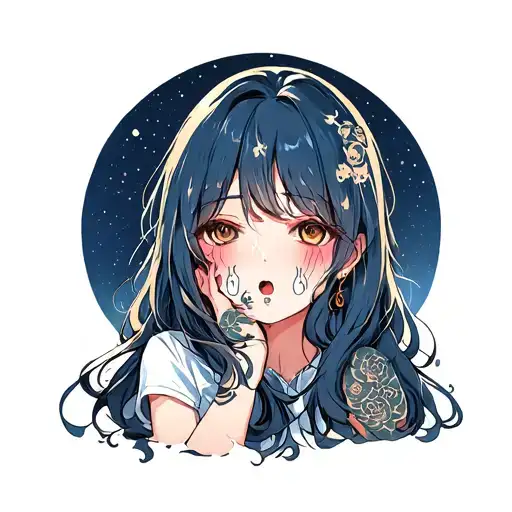akaza upper moon anime crying tattoo design idea