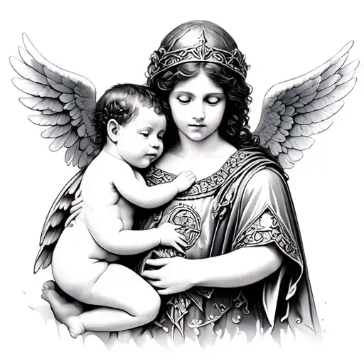 Anastasia jewelry box, two angel babies, Roman soldier tattoo design idea