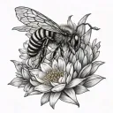 bee's, daisy lily tattoo design idea