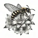 bee's, daisy lily tattoo design idea