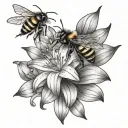 bee's, daisy lily tattoo design idea