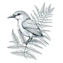 fern and kiwi bird tattoo design idea