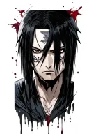itachi uchiha with bleeding eed tattoo design idea