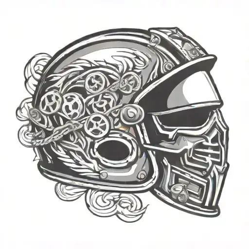 demolition derby helmet tattoo design idea