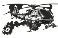 chopper helicopter flying tattoo design idea