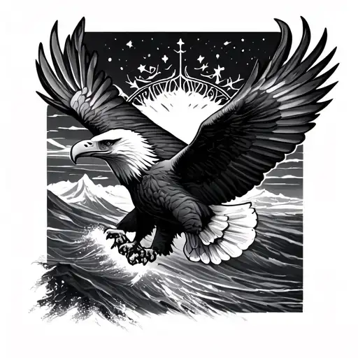 Eagle soaring memorial tattoo tattoo design idea