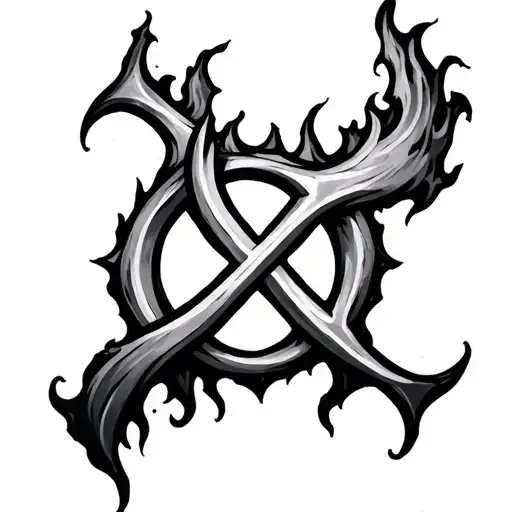 Raidho, eiwaz jera rune flaming tattoo design idea