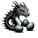 dragon with 3 eggs  tattoo design idea
