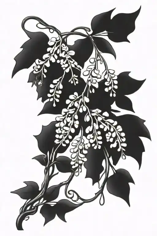 weeping wisteria vine winding tattoo design idea