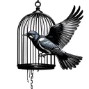 Bird Flying Out Of Cage tattoo design idea