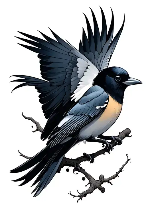 2 Magpie tattoo design idea