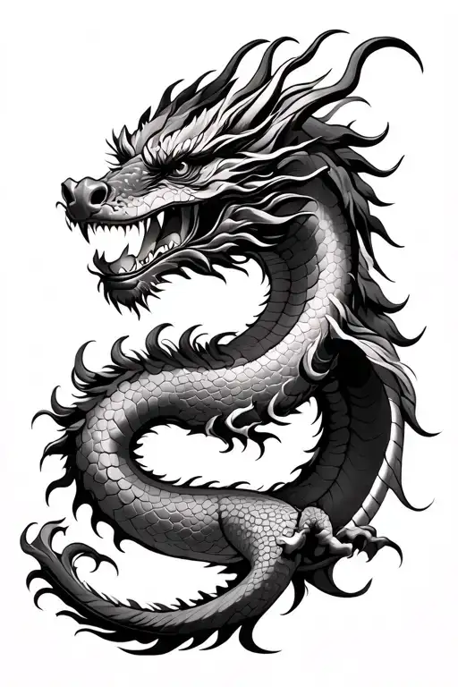 dragon from the Ly dynasty era, vietnam tattoo design idea