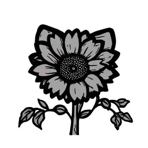 Hello Kitty sunflower arm sleeve tattoo design idea