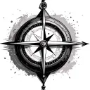 Compass clock arrow globe  minimalist tattoo design idea