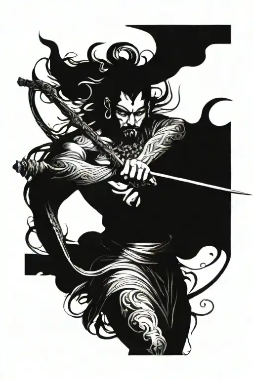 Rama wielding his divine bow tattoo design idea