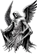 angels grim reaper tattoo design idea