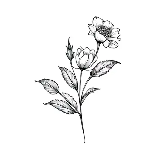 march birth flower tattoo design idea