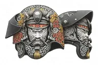 samurai warrior on mtb helmet tattoo design idea