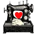 hand inside sewing machine  tattoo design idea