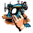 hand inside sewing machine  tattoo design idea