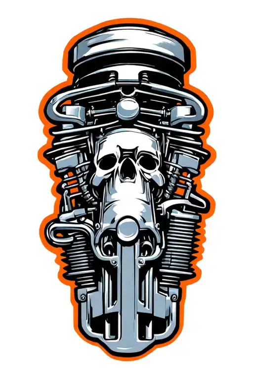 engine turbo motor tattoo design idea