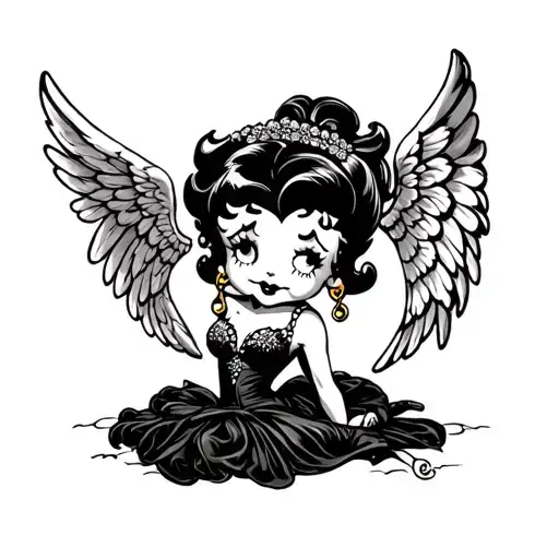 Betty Boop Angel tattoo design idea