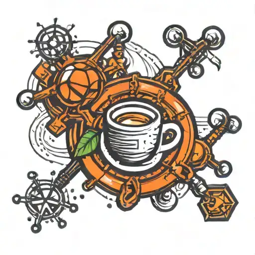caffeine molecule tattoo design idea