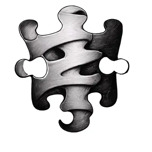 Autism puzzle pieces, spina bifida spinal cord tattoo design idea