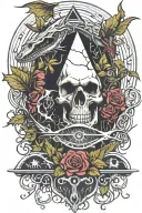 eyeball pyramid dragon roses skull tattoo design inspired tattoo with a big tree waterfall moon whale nasty bird snakes  tattoo design idea