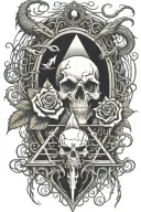 eyeball pyramid dragon roses skull tattoo design inspired tattoo with a big tree waterfall moon whale nasty bird snakes  tattoo design idea