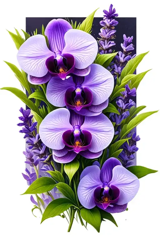 sweet peas orchid lavender purple flowers tattoo design idea