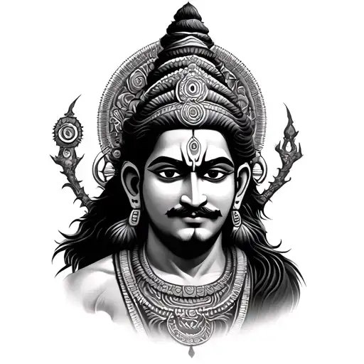 Hanuman Gada tattoo design idea