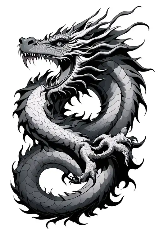 cybersiglism dragon japanese tattoo design idea