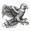 eagle attacks snake tattoo design idea