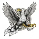 eagle attacks snake tattoo design idea