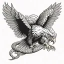 eagle attacks snake tattoo design idea