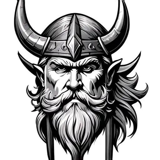 Viking Face tattoo design idea