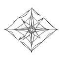 compass rose with a flower in the center and two arrow chevron above tattoo design idea