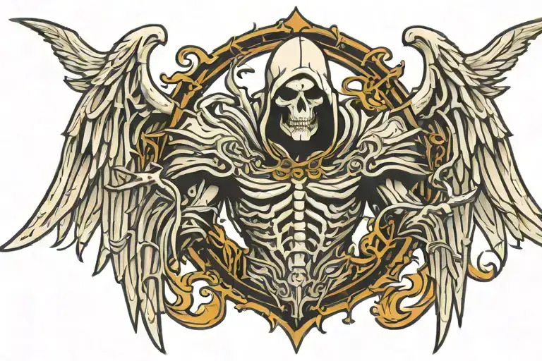 death from Darksiders reaper wings tattoo design idea