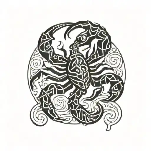 Polynesian scorpion tattoo design idea