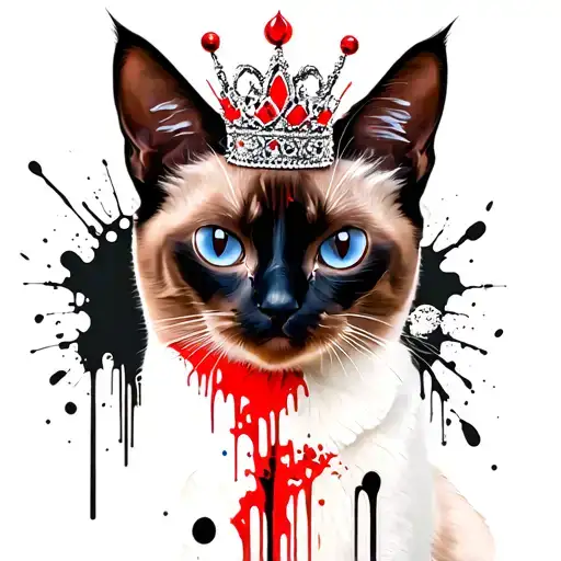 siamese cat dressed as disney evil queen tattoo design idea