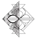 Gemini and Aquarius patern geometrical tattoo design idea
