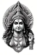 Lord vishnu in all dasha avatar by there life story tattoo design idea