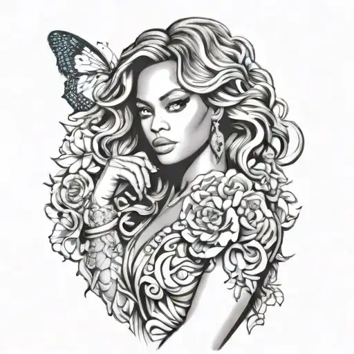 beyonce to the left arm sleeve tattoo design idea