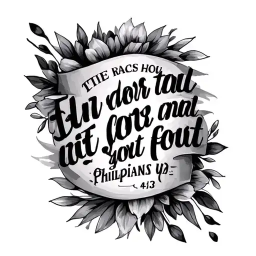 Bible verse Philippians 4:13 tattoo design idea