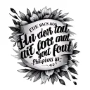 Bible verse Philippians 4:13 tattoo design idea