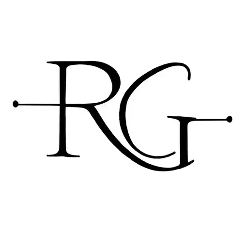 initial r and g with honor, love, loyalty tattoo design idea